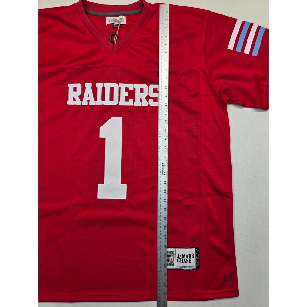 Headgear Classics Ja'Marr Chase Raiders HS Football Jersey Red White #1 3XL NWT - Picture 11 of 16
